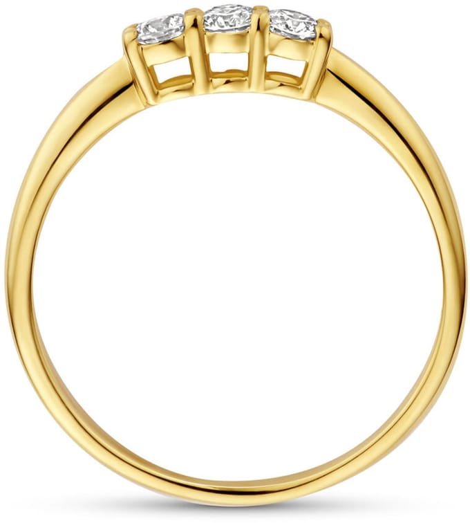 14K Geelgouden Trilogie Ring met Lab Grown Diamant 0.24 ct 4035520 – G VS