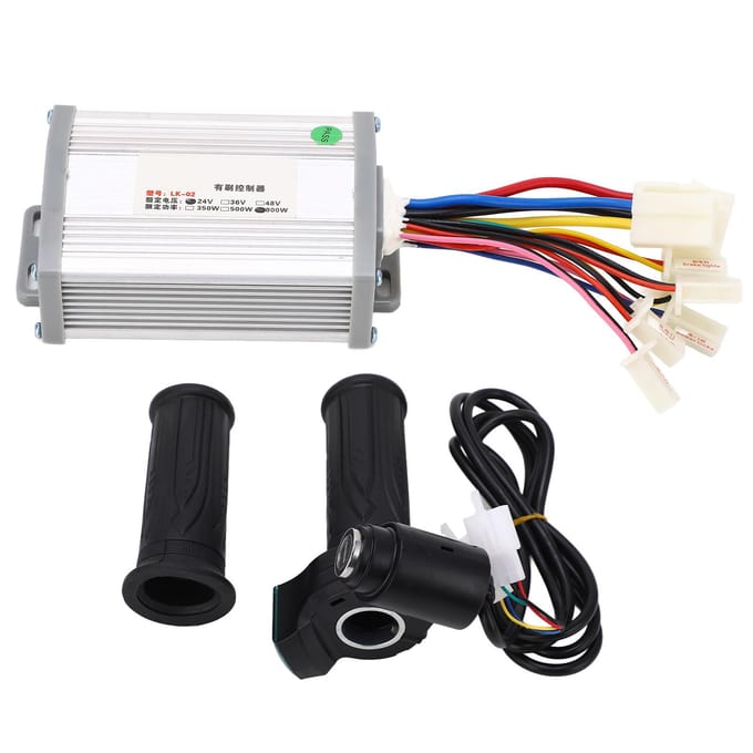 24V 800W Borstelmotor Controller Digitaal Vermogensdisplay Draaigashendel Elektrische Fiets gray