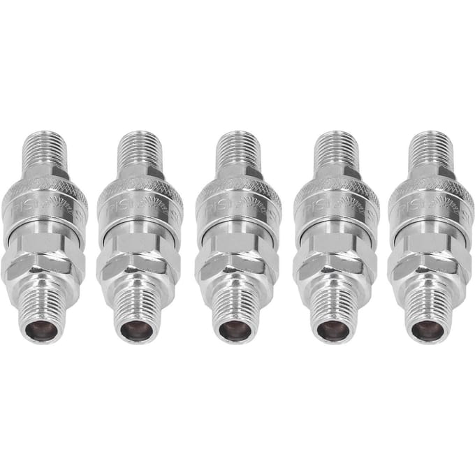 5 Sets Luchtkoppeling Vernikkeld RVS Pneumatische Snelkoppelingen en Plug Kit(14