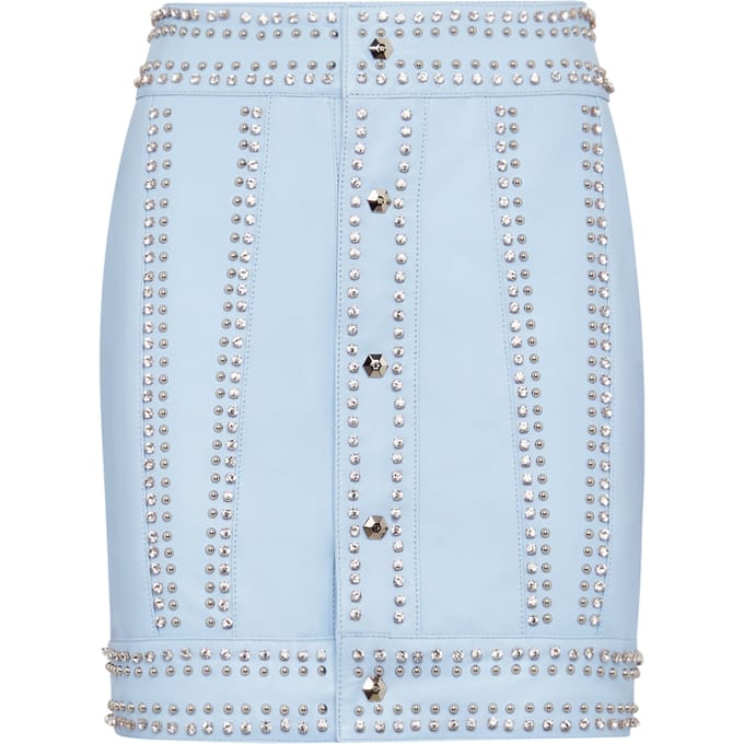Leather Skirt Short Crystal