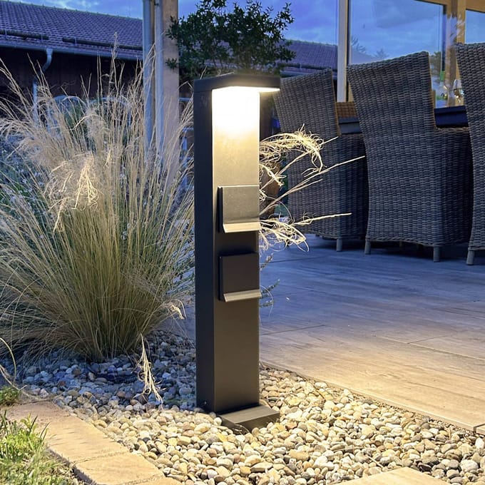 Deko-Light LED sokkellamp Stekkerschaaf Lerna, 60 cm, aluminium donkergrijs