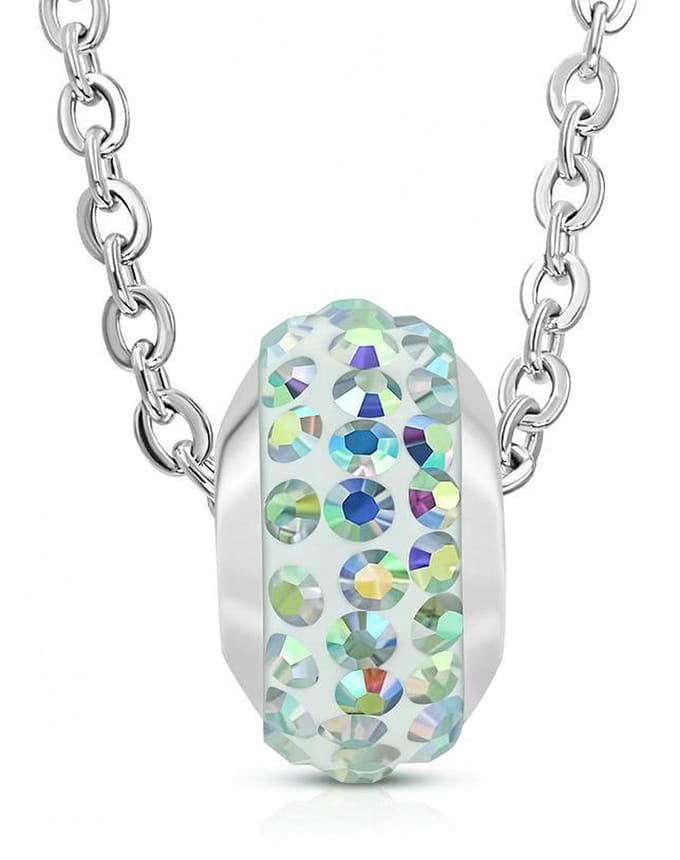 Amanto Ketting Cuma Multi - 316L Staal - Shamballa - 10x6mm - 45cm