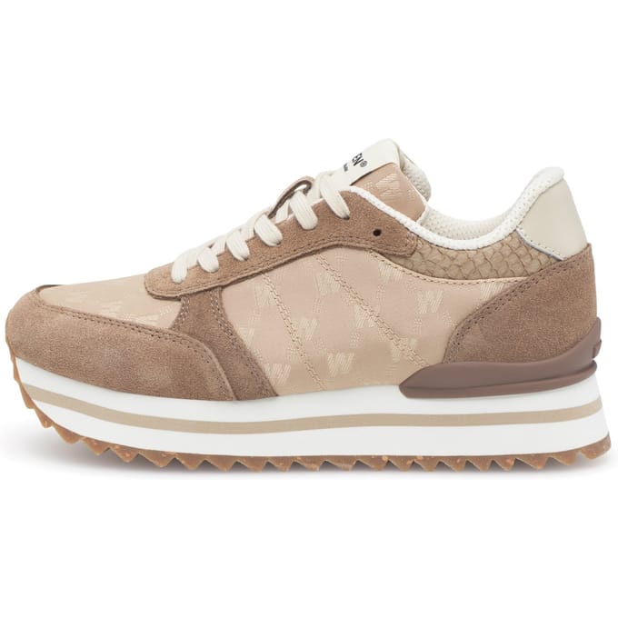 Woden Ronja Plateau Heritage Coffee Cream Maat: 41 | Sneakers Outlet | Dames | Beige