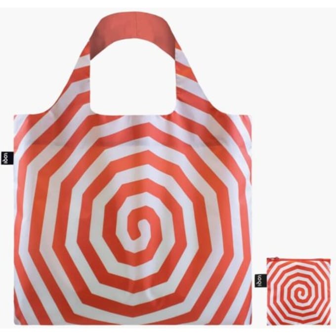 Loqi opvouwbare tas - spirals rood gerecycled
