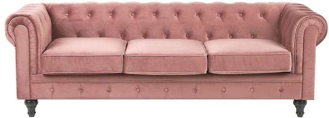 CHESTERFIELD - Chesterfield bank - Roze - Fluweel