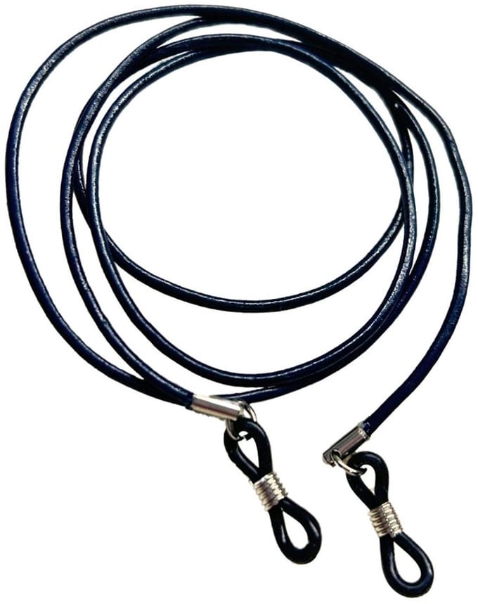 2 Love it Diep Blauw – Brillenkoordje - Leer - ca. 75 cm - Blauw