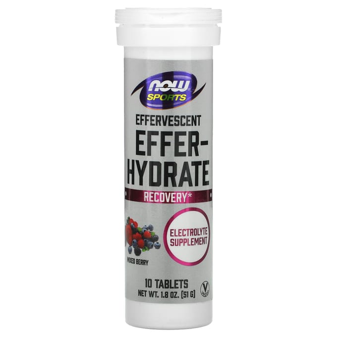 Now Foods Effer-Hydrate (10 serv) Mixed Berry - Intra- & Post-Workout - voor na de training