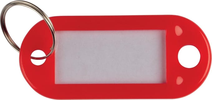 Q-CONNECT sleutelhanger, pak van 10 stuks, rood 50 stuks