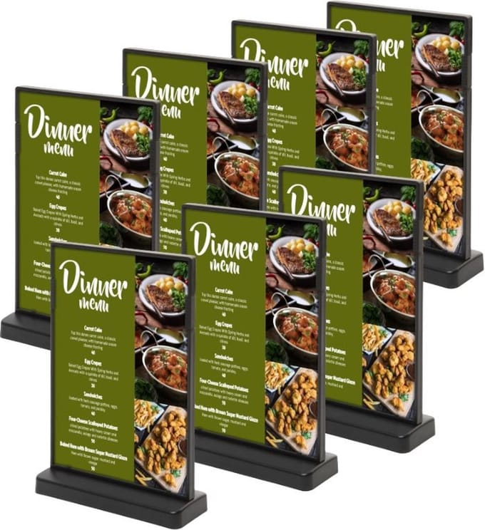 7 pack T Menukaarthouder A5 formaat staand Menuhouder acryl T standaard acryl kaarthouder | menustandaard A5 Folderstandaard Folderhouder