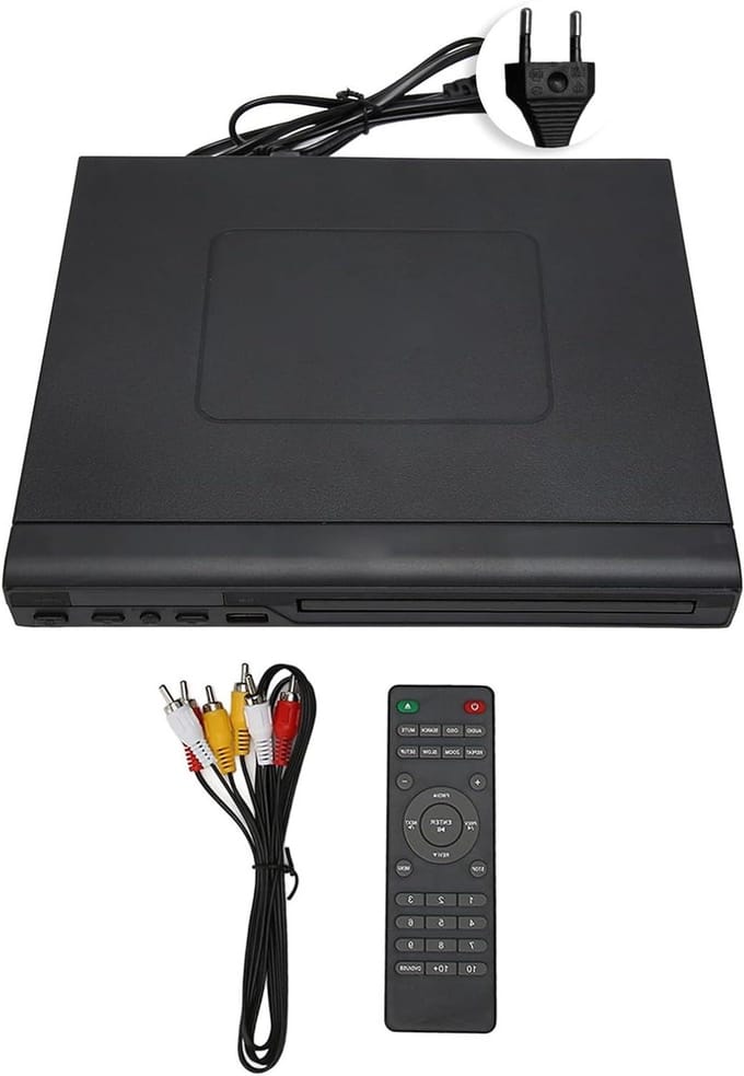 Mini DVD Speler - Compacte Mediaspeler - Thuisbioscoop Creëren - 720p Upscaling - 25 x 24 x 5 cm - Zwart