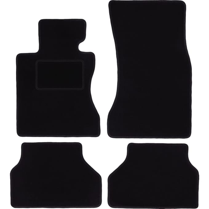 Zwarte velours vloermatten voor: BMW 5 E60 sedan (2003-2010)