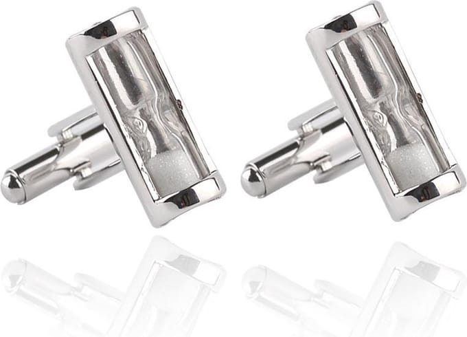 Amanto Manchetknopen Ashur - 316L Staal - Zandloper - 20x8mm