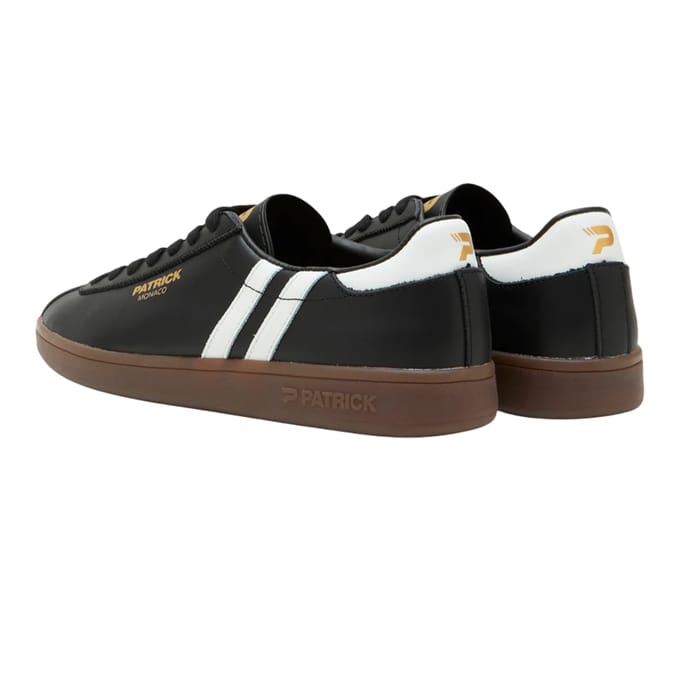 Patrick Mens Monaco Suède Cupsole Sneakers (Zwart/Wit/Donkergum)