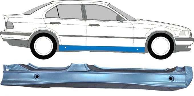 Volledige dorpel voor BMW 3 E36 1990-2000 / Rechts
