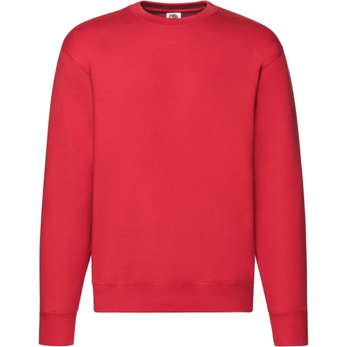 Fruit of the Loom Heren Premium Ingelegd Sweatshirt (Rood)