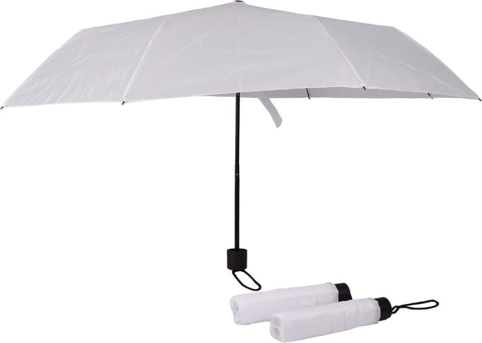 Paraplu Opvouwbare Wit Paraplu | Set van 3 | UV-bescherming | Polyester doek | Duurzaam Aluminium Frame | Diameter van 100cm