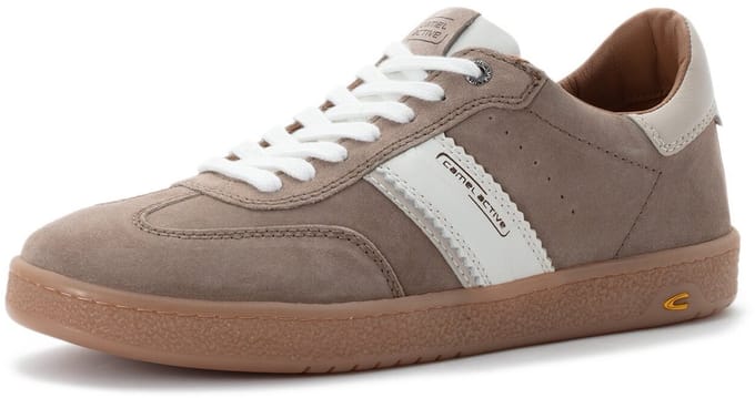 camel active Sneakers van suèdeleer - Maat menswear-44 - Beige-Wit