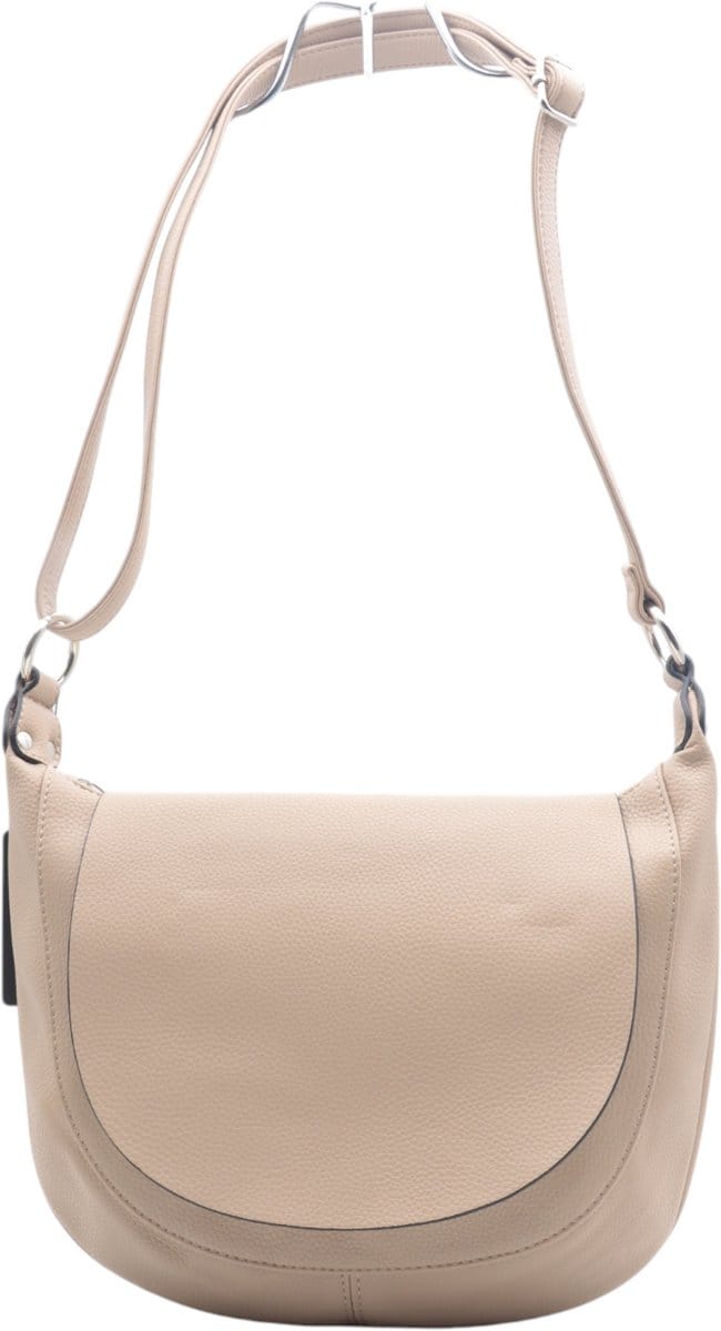 Flora & Co - Paris - crossbody schoudertas - lange instelbare draagriem - flap en ritssluiting - beige