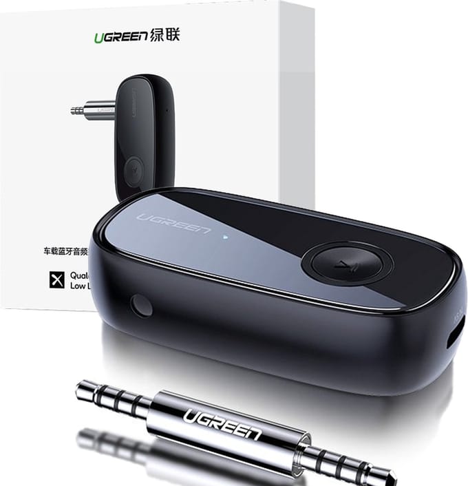 Ugreen - Bluetooth - 5.0 audio-ontvanger AUX aptX, aptX LL mini-jack voor hoofdtelefoon zwart - (70304)