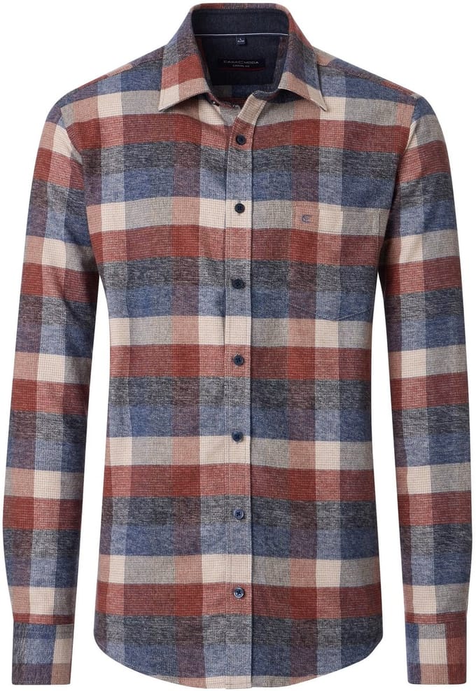 Casa Moda overhemd blok rood blauw maat M