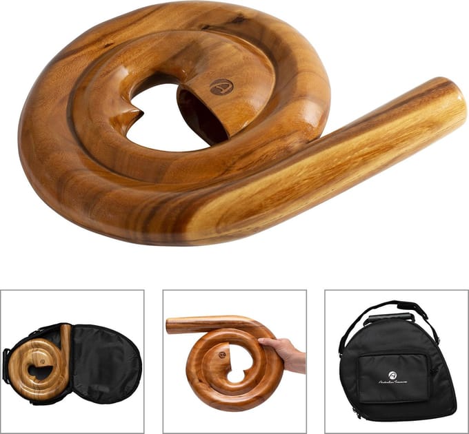 Spiraal Didgeridoo – Compact Model met Gevoerde Tas