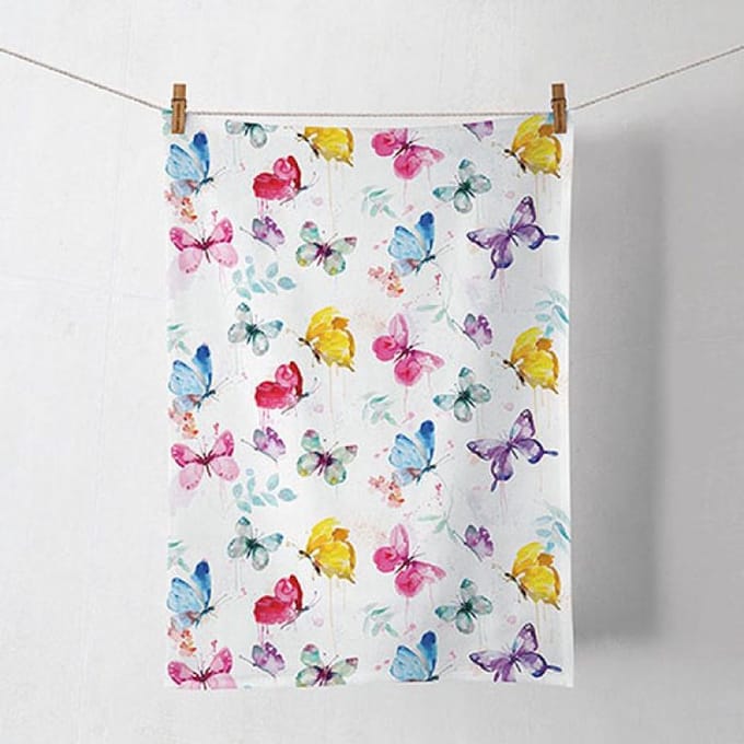 Ambiente - Butterfly Collection White - Theedoek