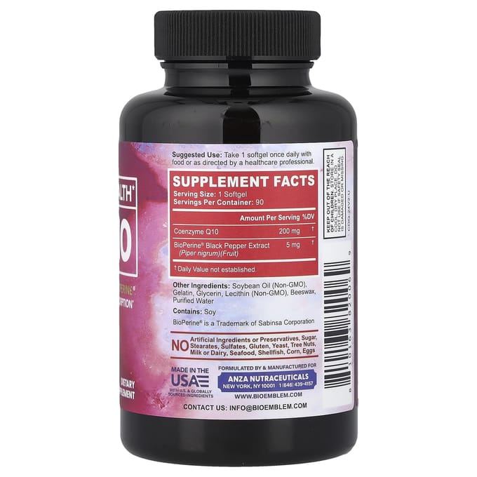 BioEmblem, CoQ10 met BioPerine®, 90 Softgels