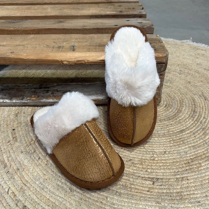 Cozy pantoffels goud Gold / 37