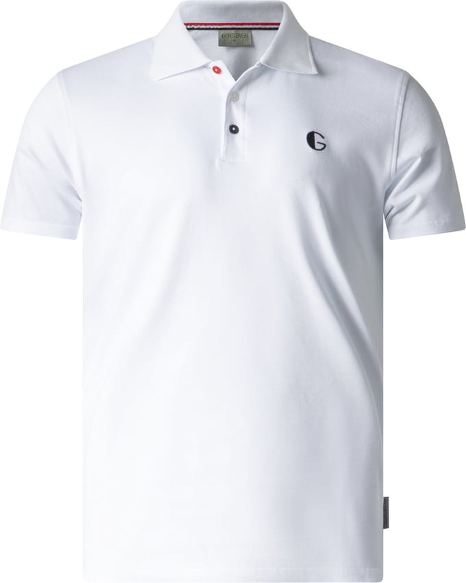Gentlemen - luxe heren piqué poloshirt - korte mouw - wit - maat M