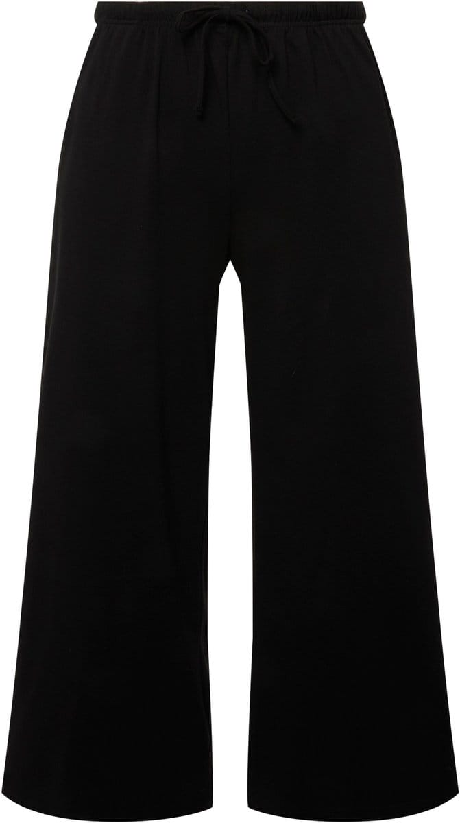 Ulla Popken - Dames - Marlene broek jersey elastische tailleband - Klassiek zwart - Maat 66+