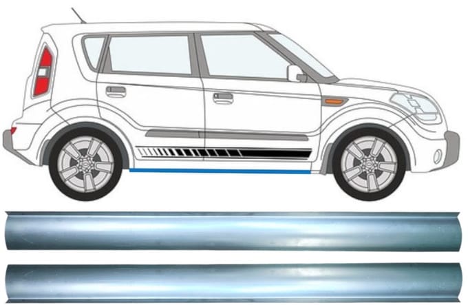 Reparatie dorpel voor Kia Soul 2008-2013 / Links = Rechts (symmetrisch) / Set