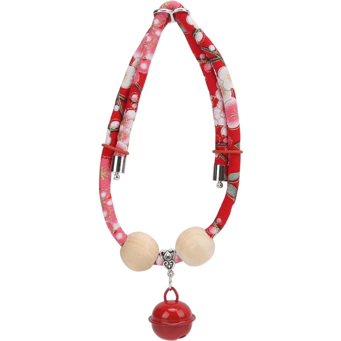 Collier décoratif pour lapins de compagnie, ajustable, avec pendentif clochette, rouge. M red