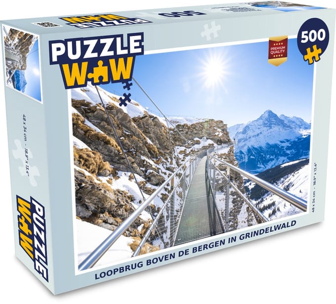 Puzzel Loopbrug boven de bergen in Grindelwald - Legpuzzel - Puzzel 500 stukjes