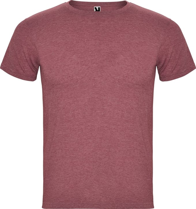 2 Pack T-shirts unisex met korte mouwen 'Fox' melangeweefsel / melee 160 gram Granaat rood - S