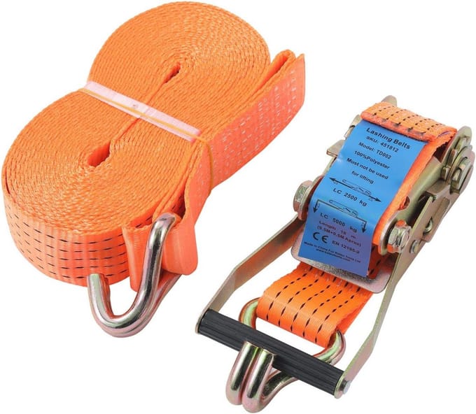 Sjorband 5 t, 10 m lang, 50 mm breed - Hoge kwaliteit polyester
