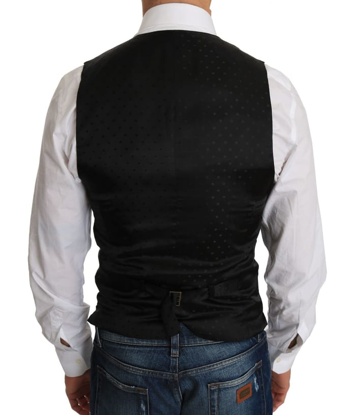 Zwart Wol Vest Met Klassieke Pasvorm