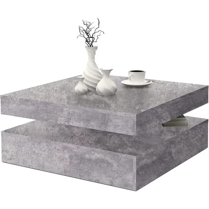 Lage tafels Coffee Table Basse Pivotante Béton Gris Clair