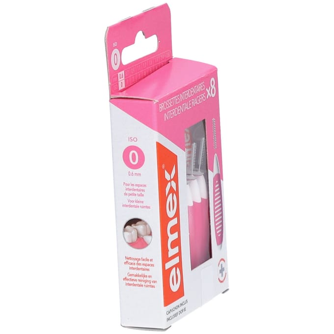 Elmex - Brossettes interdentaires Taille 0 - 0,6mm - Pack de 8 brossettes