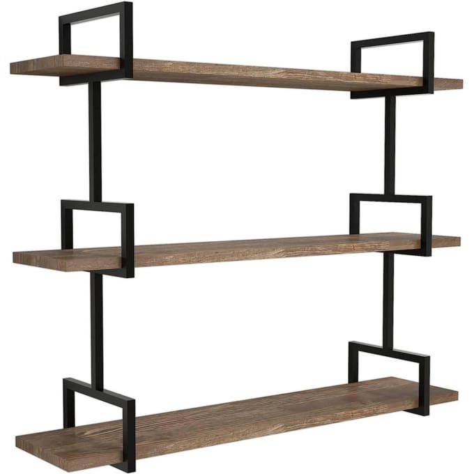 Asir - Wandplank - Okkernoot - 87 x 22,5 x 76 cm