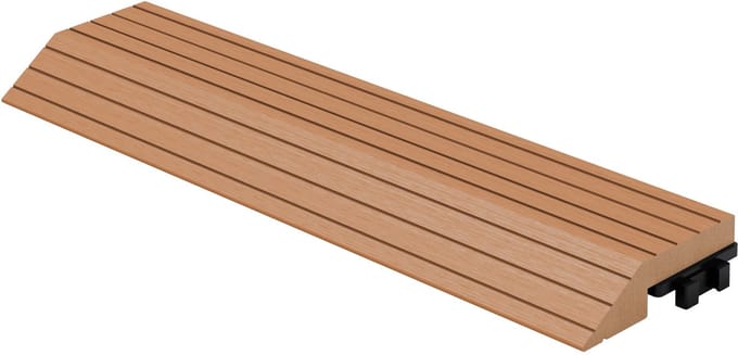 WPC kantstrook 30x2x7,5 cm voor WPC vloertegel recht lichtbruin ML design