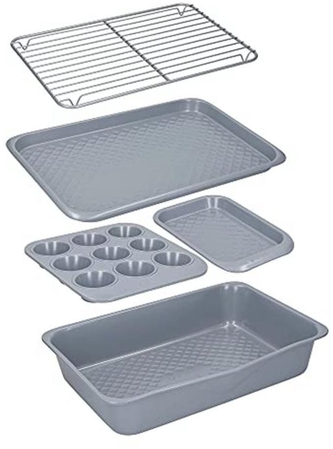 Stapelbare bakvormen set van 5, koolstofstaal met keramische coating