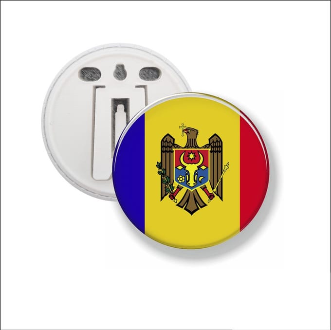 Button Met Clip 58 MM - Vlag Moldavië
