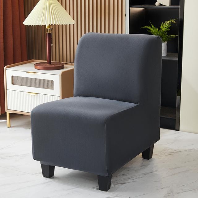 Housse de chaise d'appoint en Spandex extensible, sans bras, protection de meubles pour salle à manger, salon, bureau, réception 1 piece gray