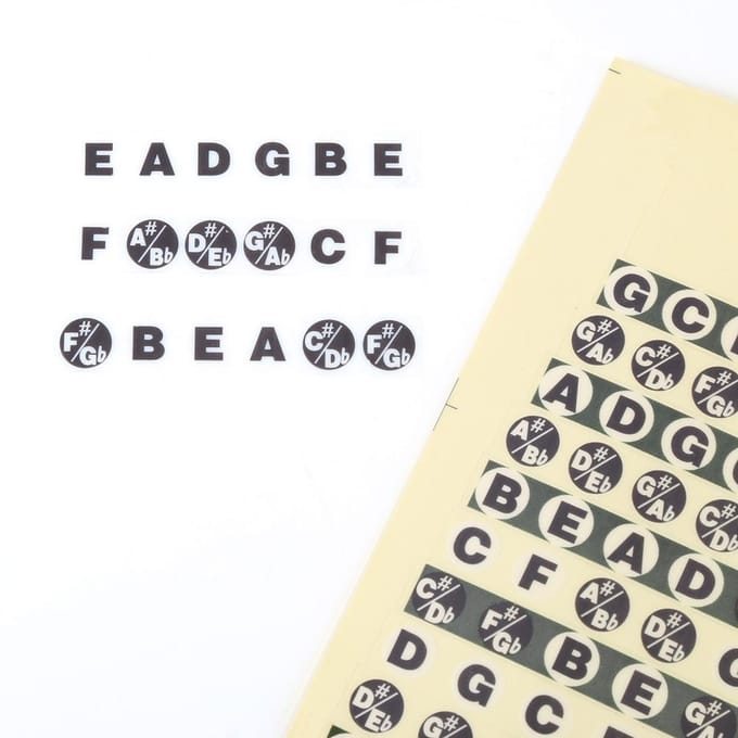 1 Stuk Gitaar Fretbord Notensticker Muziekschaal Label voor Beginnersoefening beige