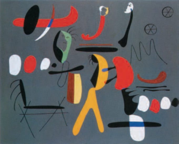 Joan Miro - Peinture collage - Mini kunstposter - 24x30 cm