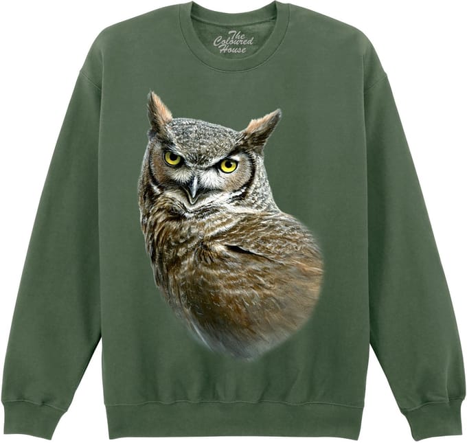 Uil Oehoe Great Horned Owl The Coloured House Sweater M
