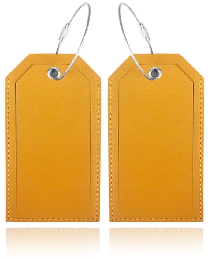 Bagagelabel Geel - Set van 2 stuks