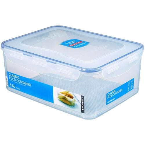 (6 stuks) LocknLock Multifunctionele box Classic - 5,5 liter - met lekbak - transparant