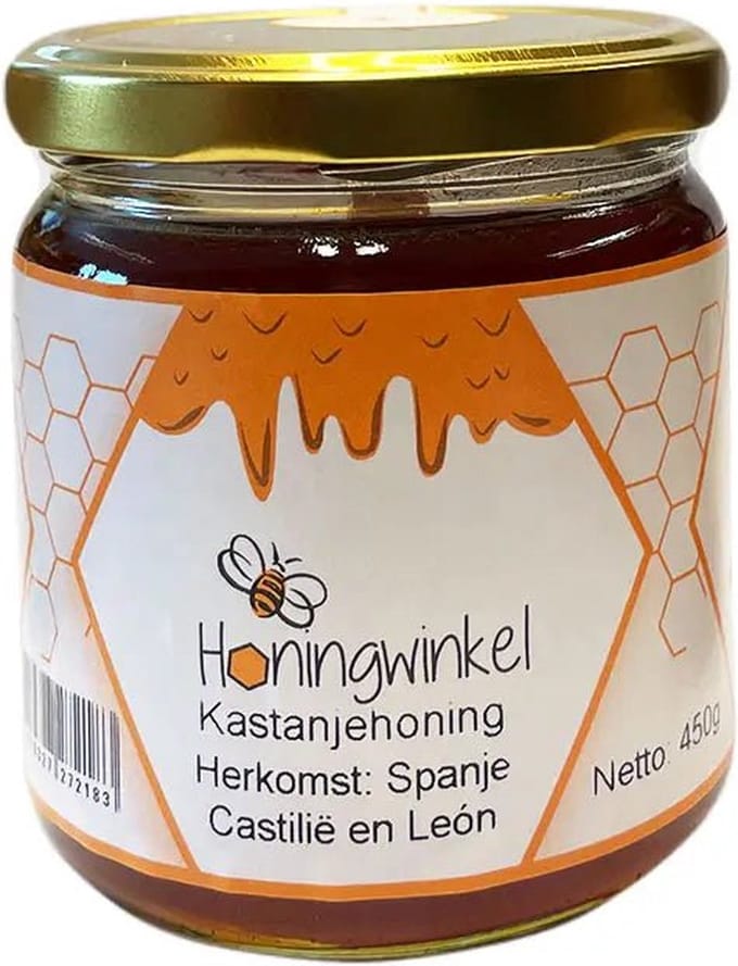 Kastanjehoning 450g Spanje Honingwinkel (vloeibaar)