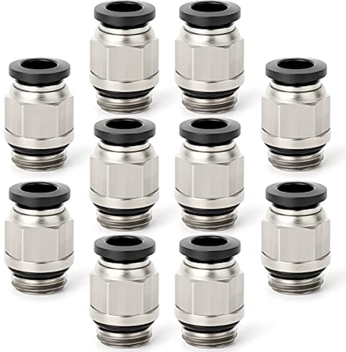 10 Stuks 8mm Push-In Quick Connector Met Afdichtring voor Pneumatische Toepassingen